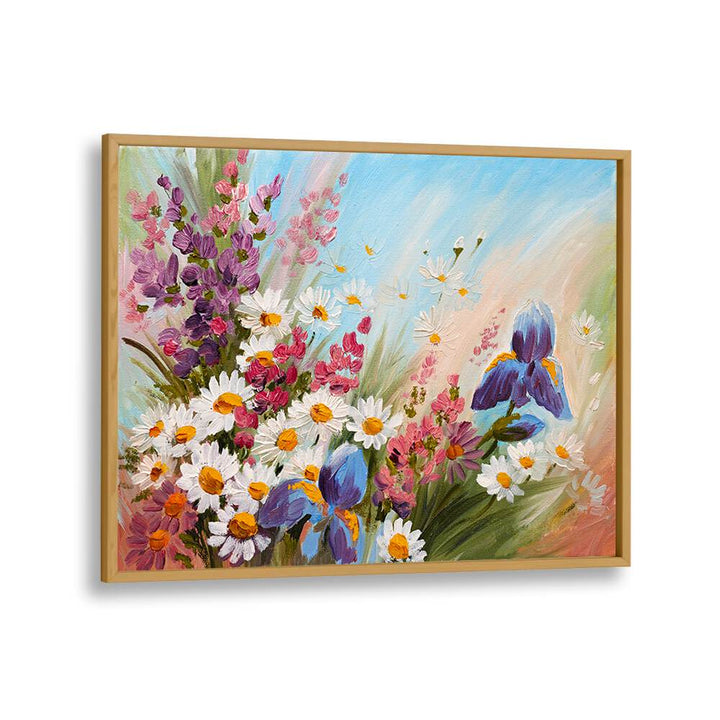 Roots and Blooms Vintage European Paintings in Oak Wood Plain Frame