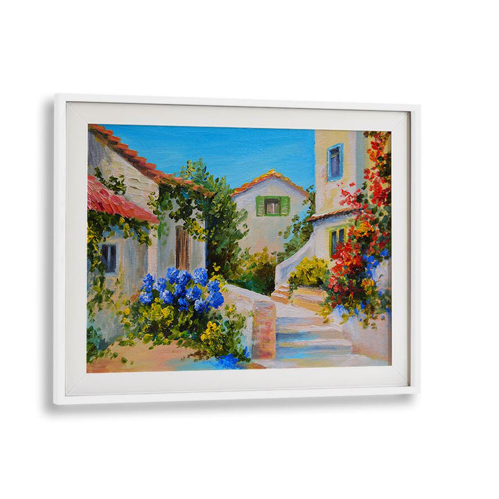 Rustic Romance Vintage European Paintings in White Frame With Mount