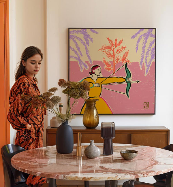 Transform your space with SAGITTARIUS III, ZODIAC poster, celebrating astrology and art in style.