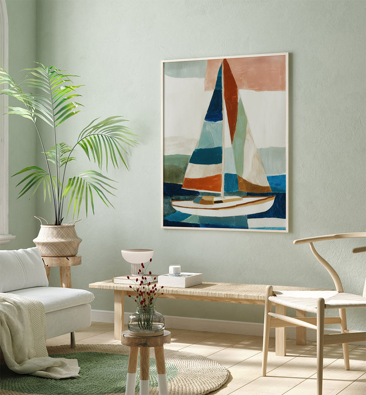 SAILBOAT WITH STRIPED SAILS