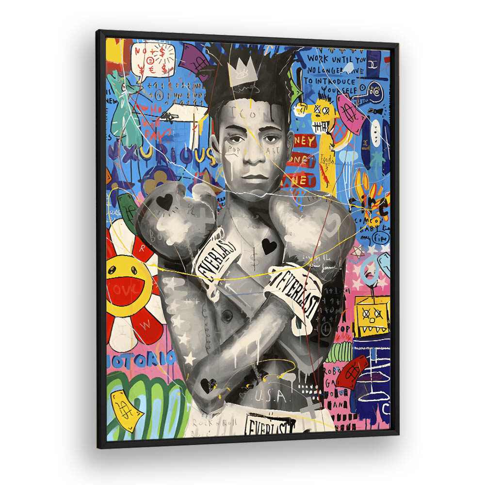 Samo King Pop Art Artwork in Black Plain Frame