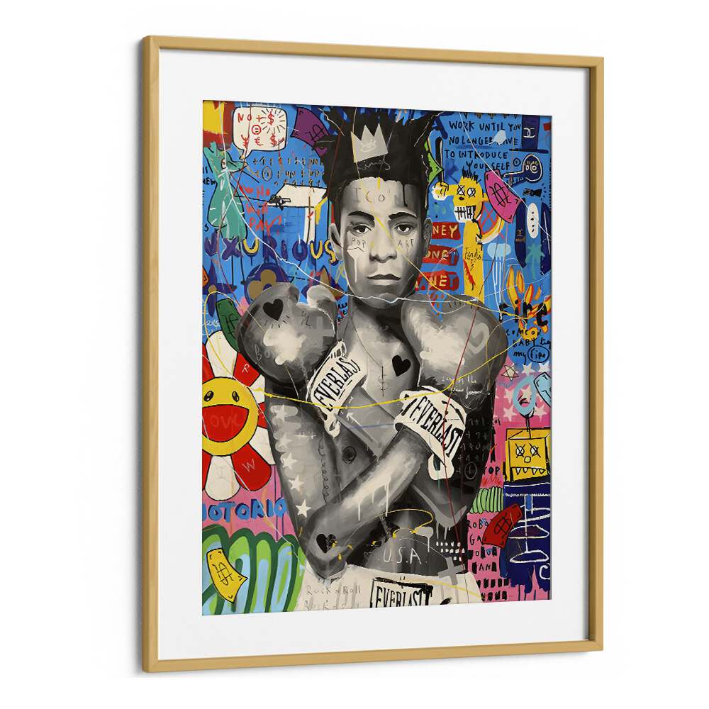 Samo King Art Artwork in Oak Wood Frame With Mount