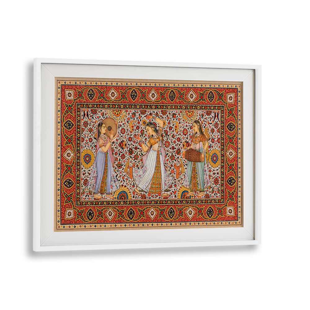 Samsara Symphony Indian Art Painting Artwork in White Frame With Mount