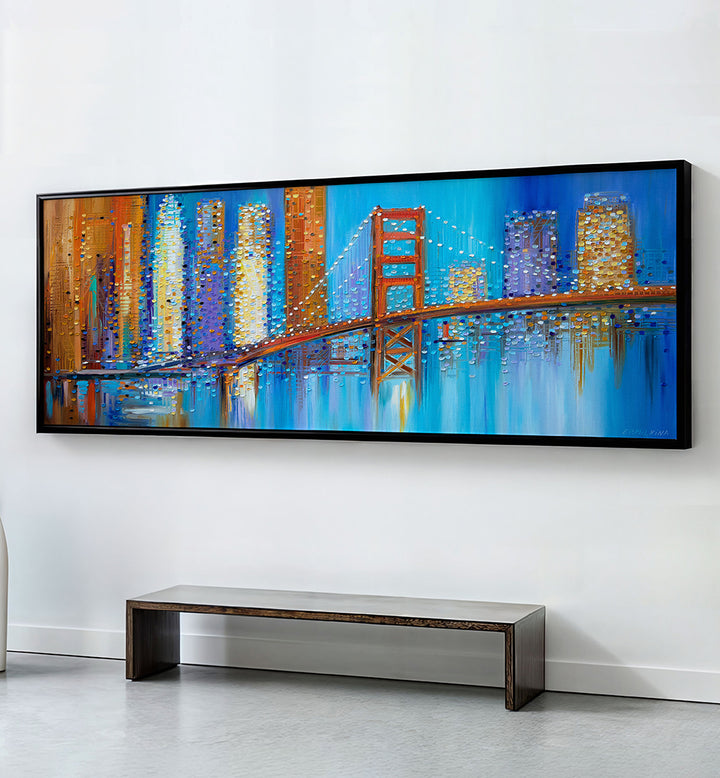 SAN FRANCISCO CITY LIGHTS , PANORAMIC ART