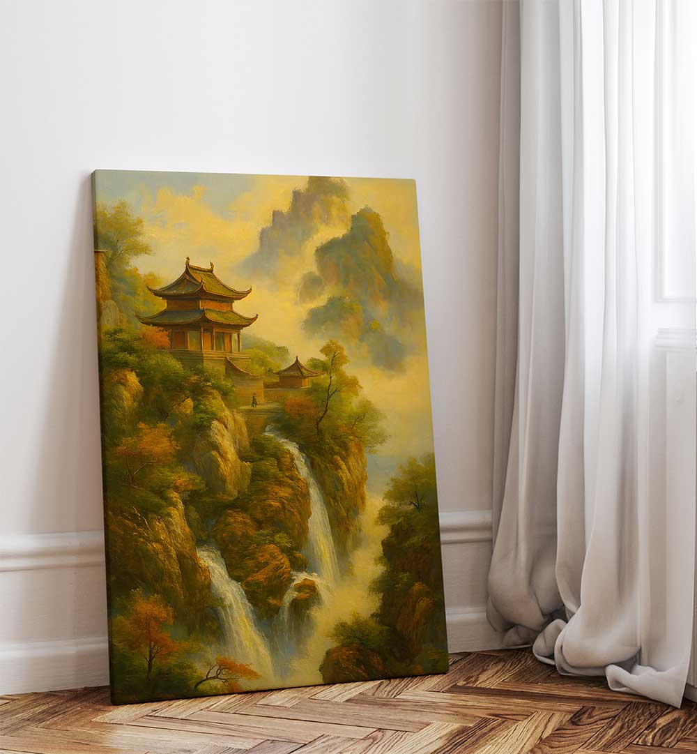 SANCTUARY ON THE CLIFF , EXPRESSIONISM PAINTINGS