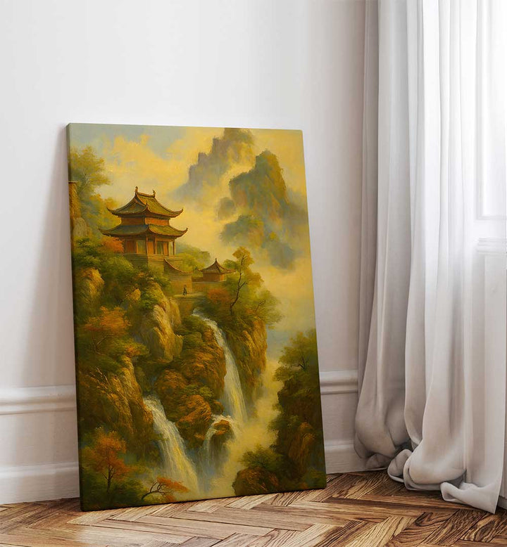 SANCTUARY ON THE CLIFF , EXPRESSIONISM PAINTINGS