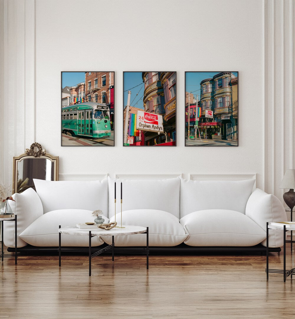 SAN FRANCISCO CASTRO SET , SET OF 3 PAINTINGS