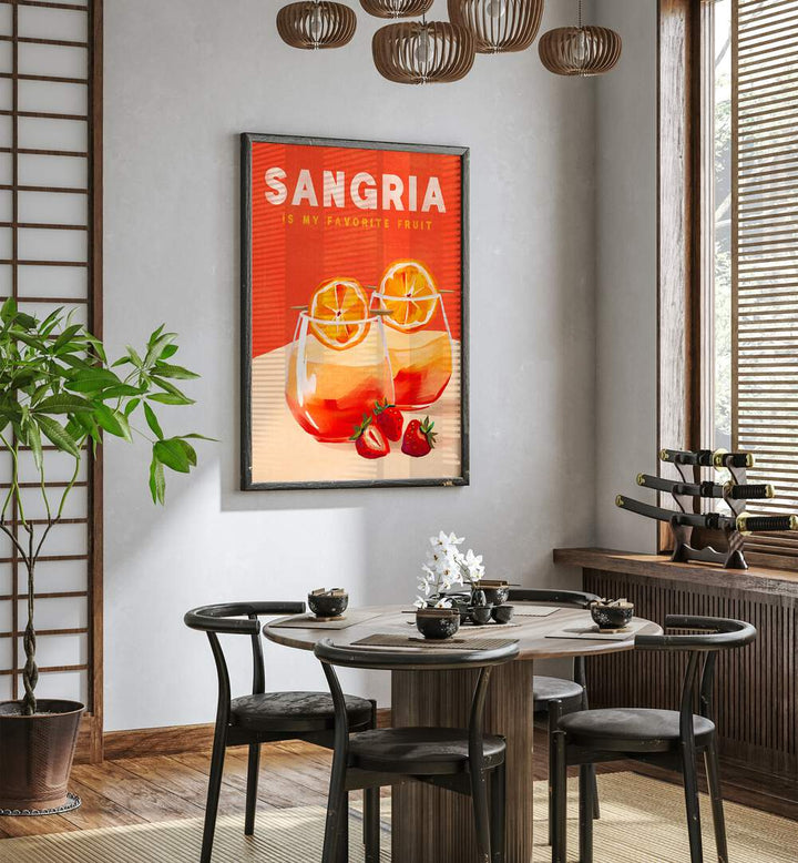 Bright SANGRIA, BAR art enhances your space, adding a vibrant touch to any entertainment area or cafe.