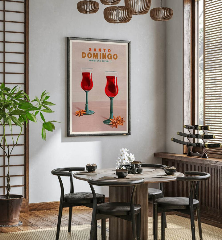 SANTO DOMINGO DOMINICAN REPUBLIC COCKTAIL ART , BAR POSTERS , BAR ART PRINTS