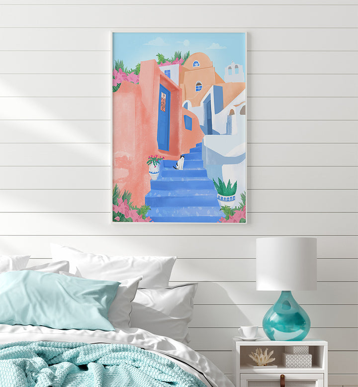 SANTORINI STREET , TRAVEL POSTERS