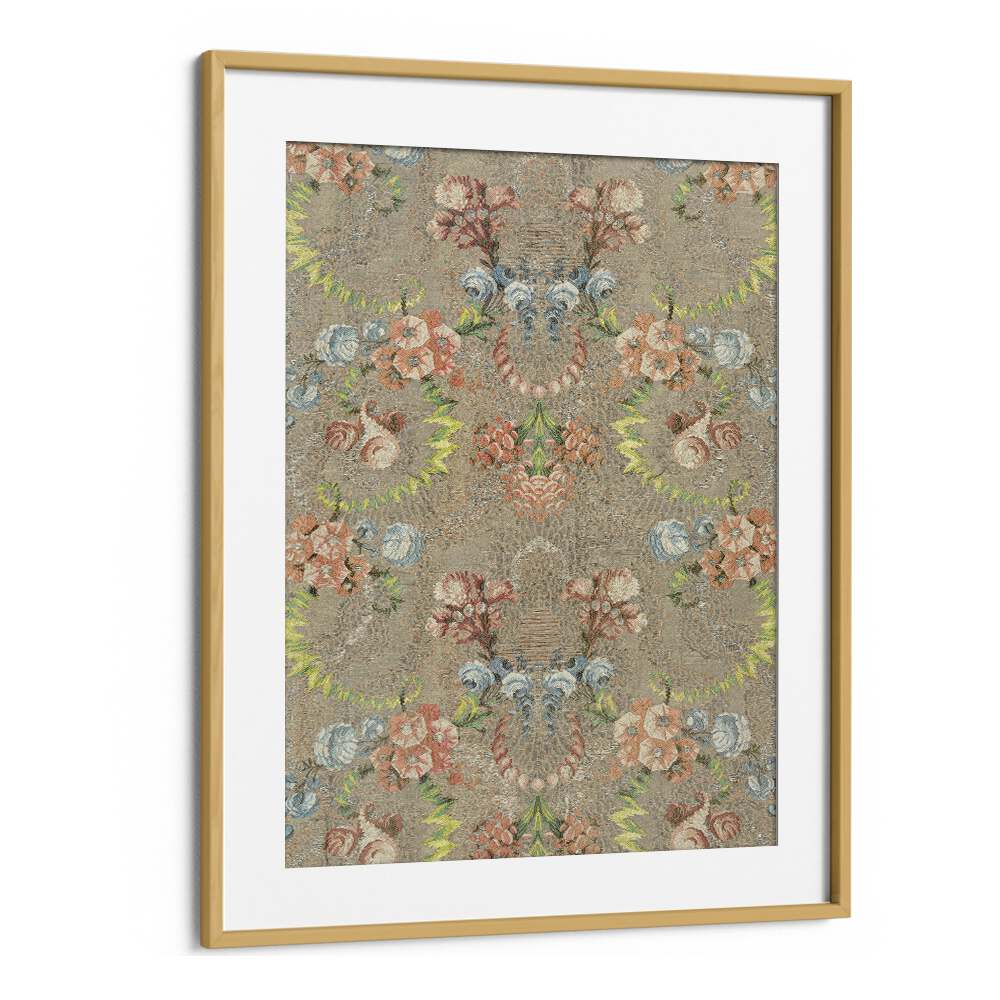 Satin Shell I  Botanical Flower Paintings Artwork in Oak Wood Frame With Mount