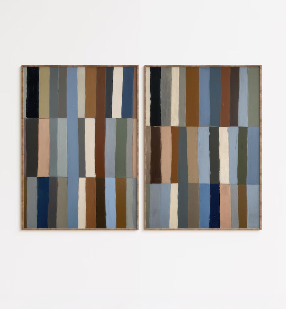 SCANDINAVIAN STRIPES, SET OF 2 PAINTINGS
