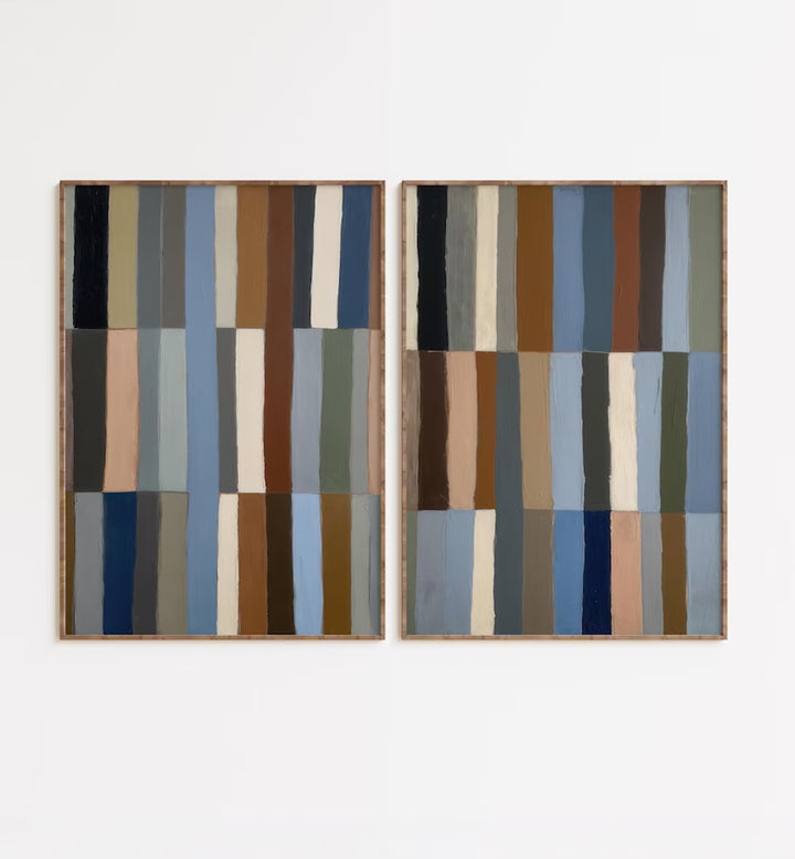 SCANDINAVIAN STRIPES, SET OF 2 PAINTINGS