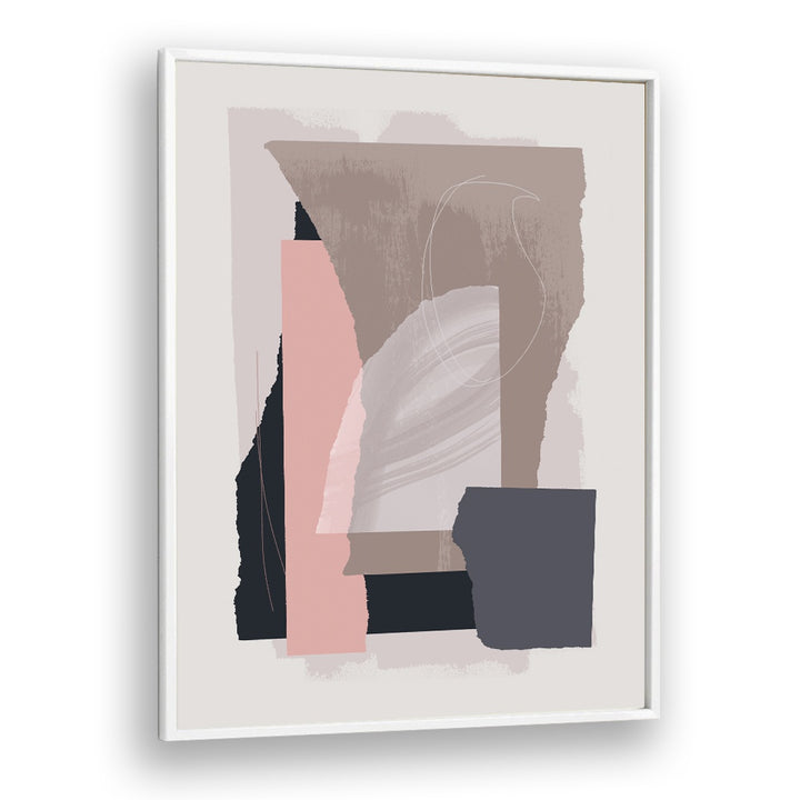 Scattered Pieces Abstract art Artwork in White Plain Frame
