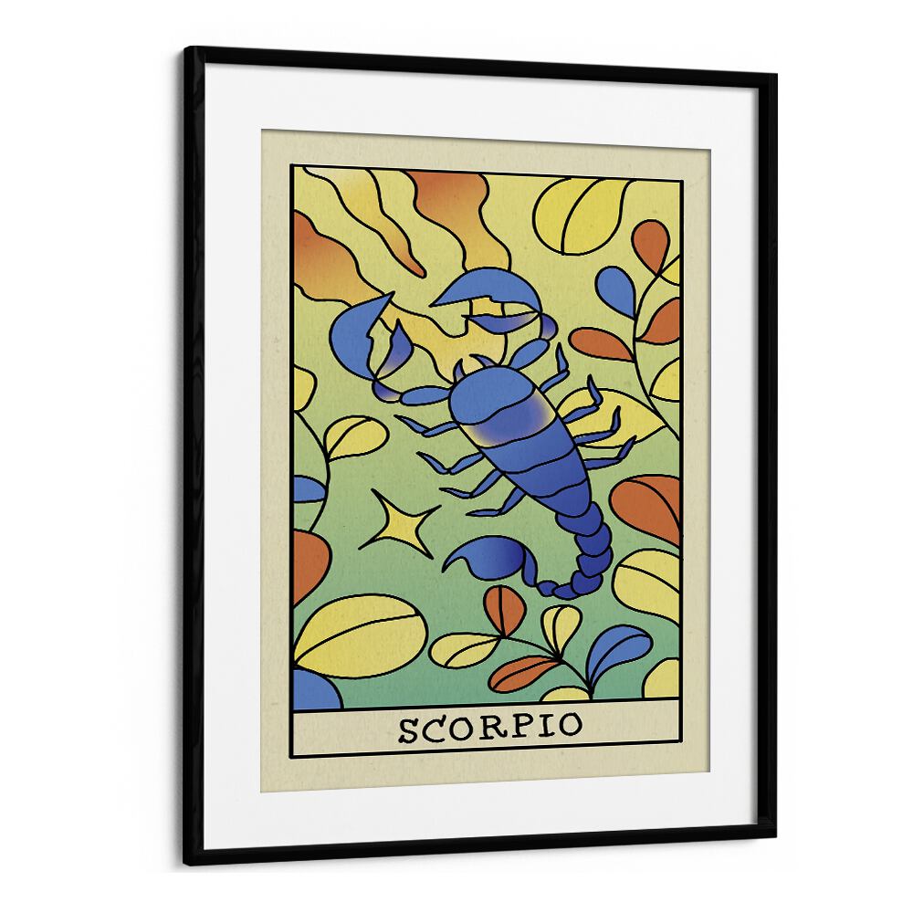 Scorpio Zodiac & Tarot Art Artwork in Black Frame With Mount