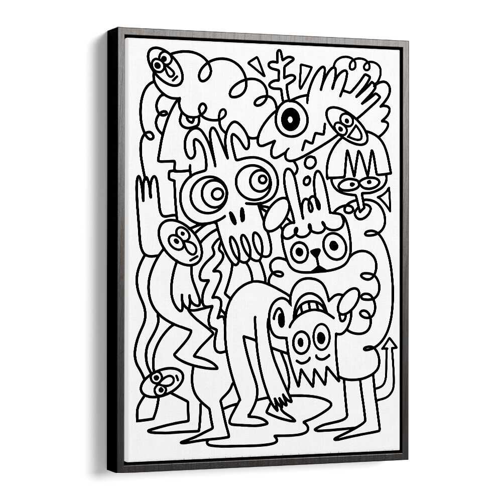 Scribble Sprinkles Doodle Art Artwork in Black Floater Frame