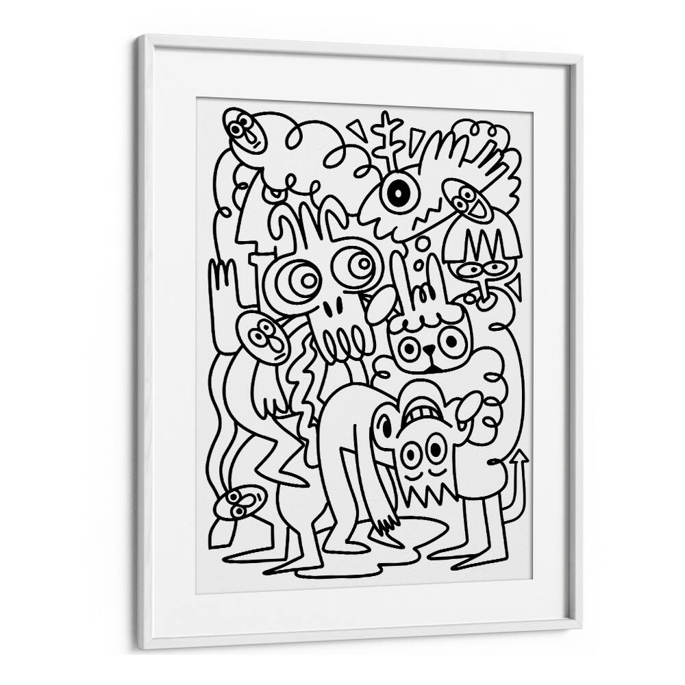 Scribble Sprinkles Doodle Art Artwork in White Frame With Mount