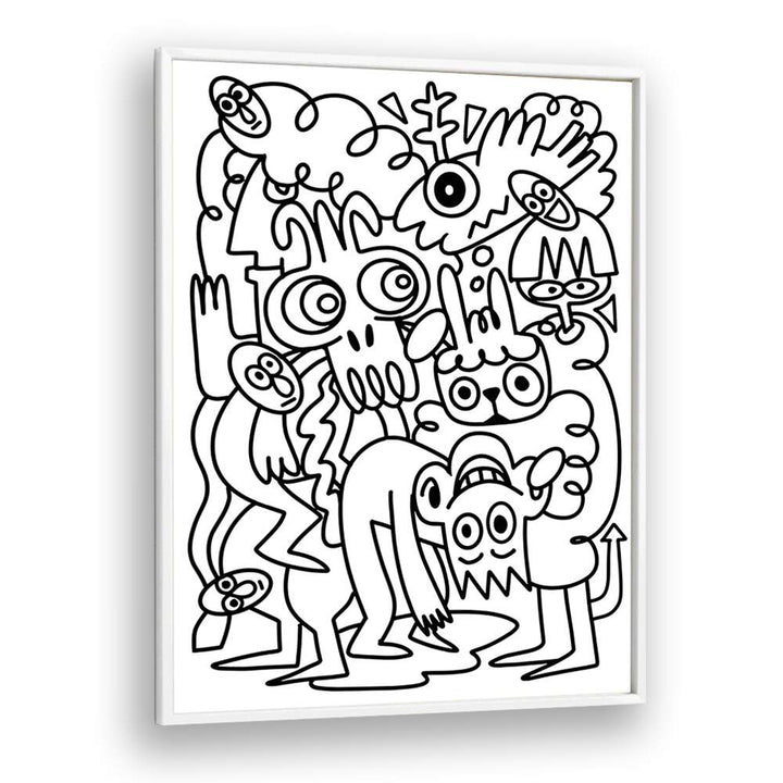 Scribble Sprinkles Doodle Art Artwork in White Plain Frame