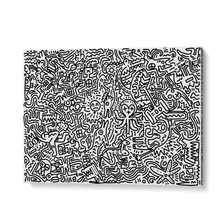 Scribble Symphony Doodle Art Artwork in Gallery Wrap