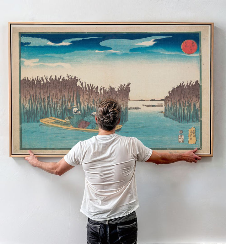 SEAWEED GATHERERS AT OMORI , VINTAGE PAINTINGS