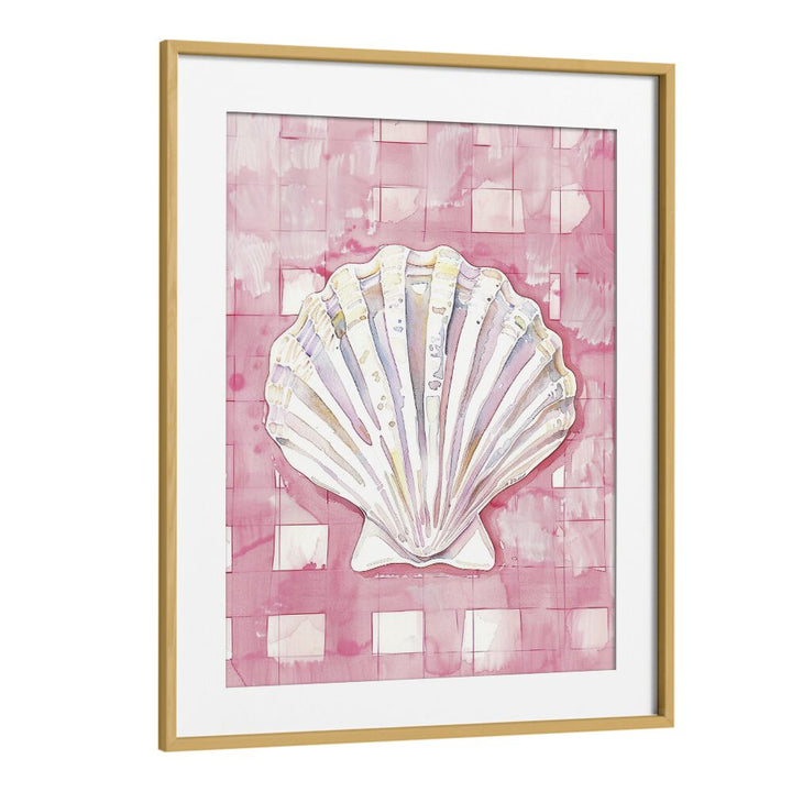 See Shells Kids Art Artwork in Oak Wood Frame With Mount
