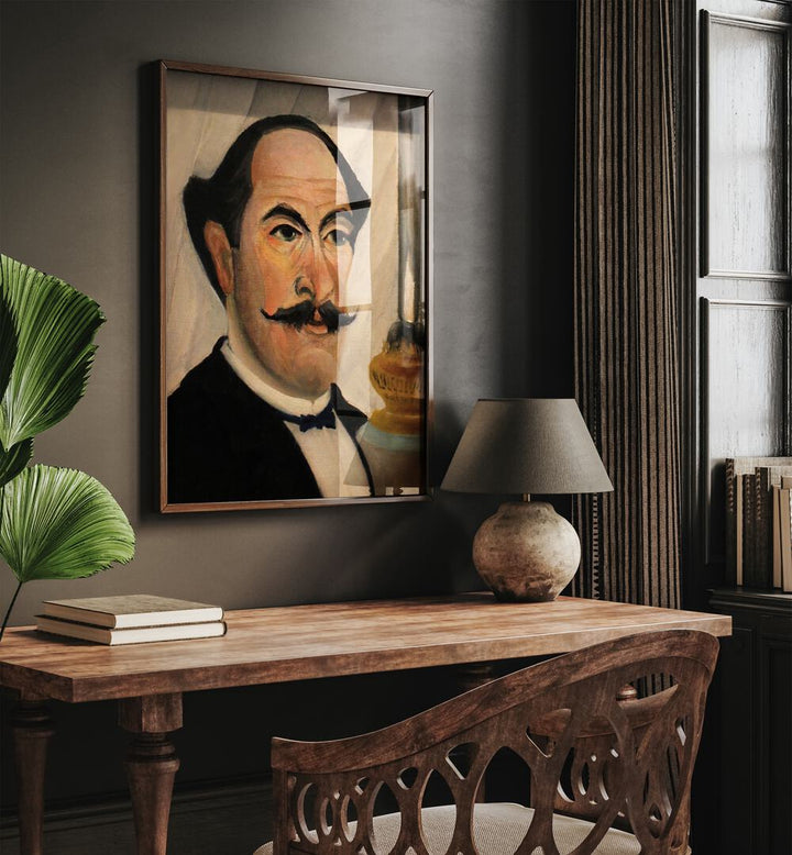 SELF-PORTRAIT OF THE ARTIST WITH A LAMP (1903) , VINTAGE PAINTINGS