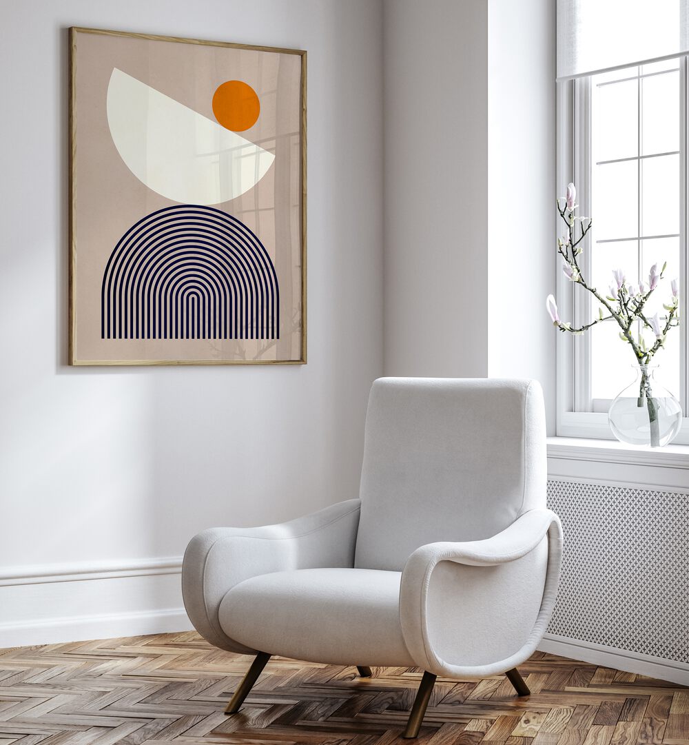 Elevate your space with SEMICIRCLES, GEOMETRIC ART PRINTS featuring bold lines and modern design elements.