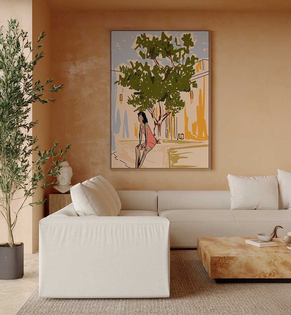 SERENE COURTYARD PAUSE , FASHION POSTERS