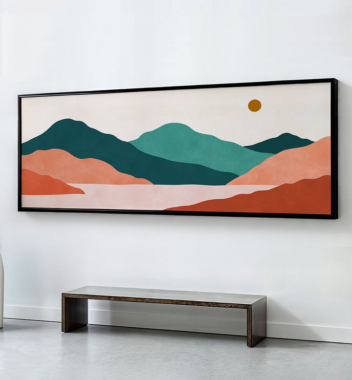 SERENE MOUNTAIN LAYERS , PANORAMIC ART