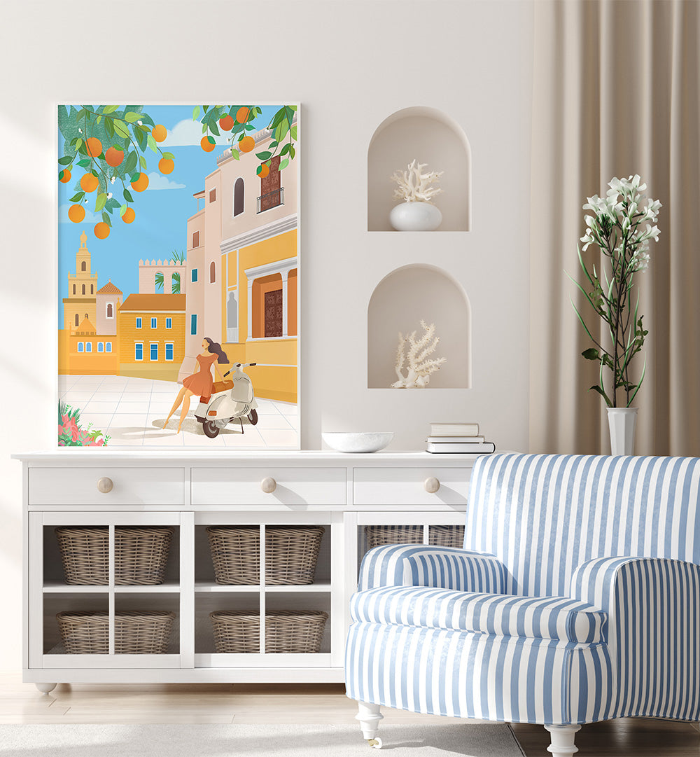 SEVILLE ORANGES - SPAIN , TRAVEL POSTERS