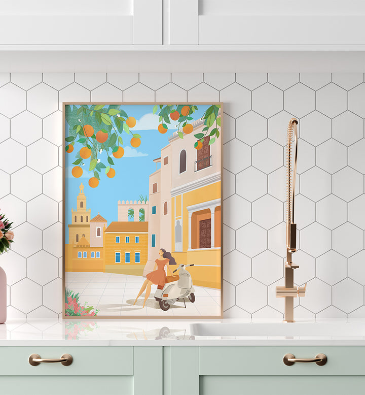 SEVILLE ORANGES - SPAIN , TRAVEL POSTERS