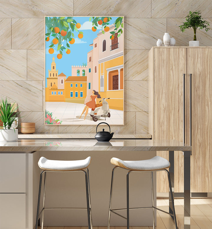 SEVILLE ORANGES - SPAIN , TRAVEL POSTERS