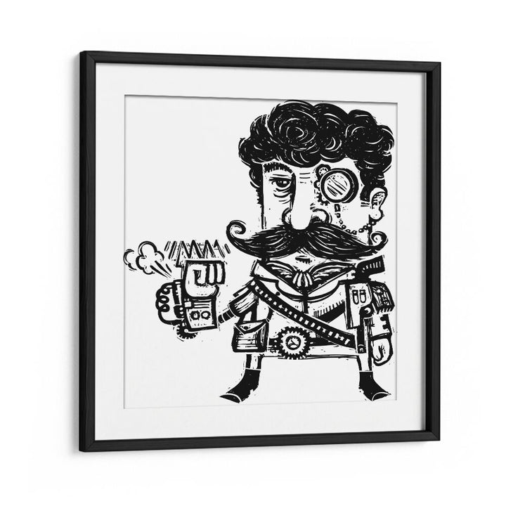 Shady Guy Comic Art Artwork in Black Frame With Mount