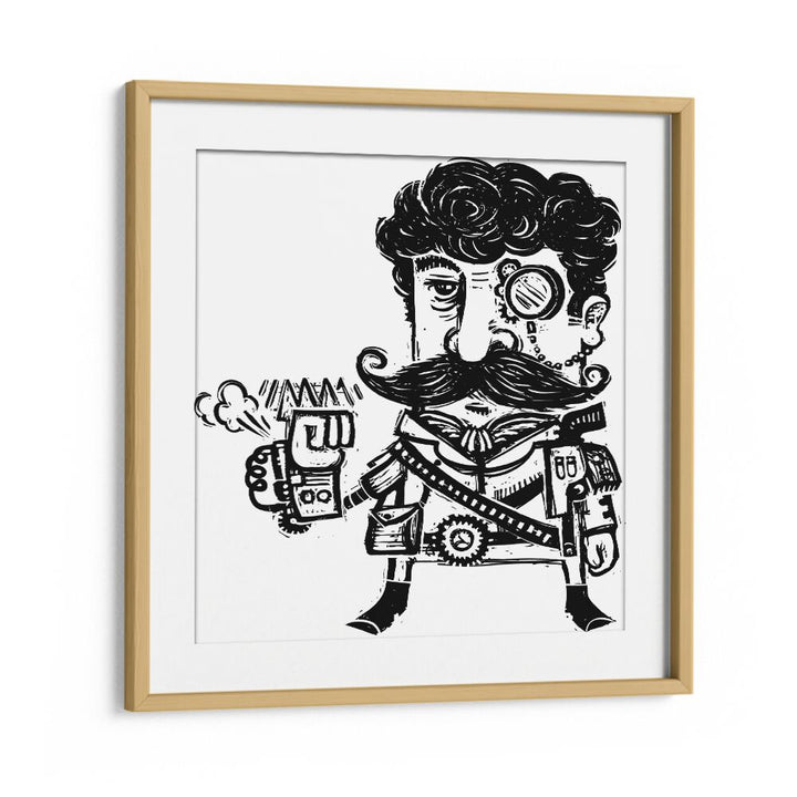 Shady Guy Comic Art Artwork in Oak Wood Frame With Mount