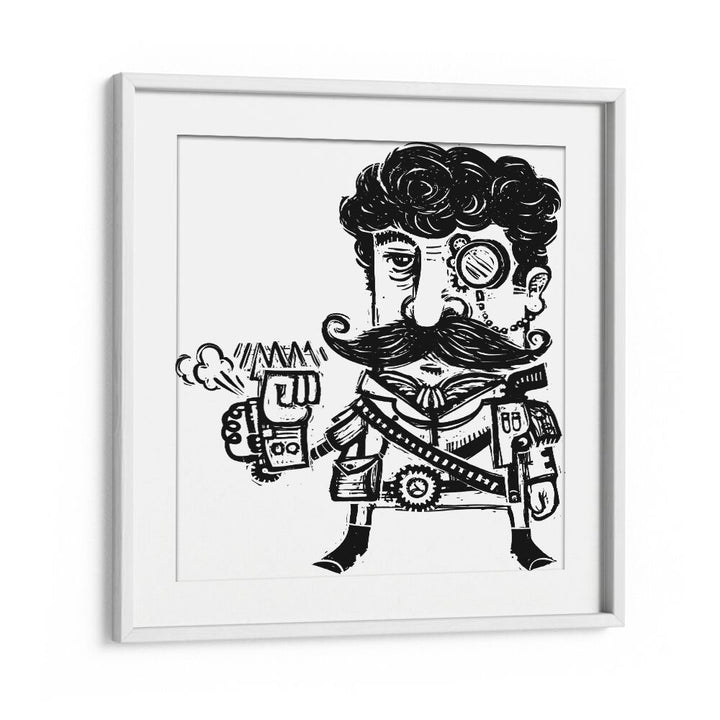 Shady Guy Comic Art Artwork in White Frame With Mount