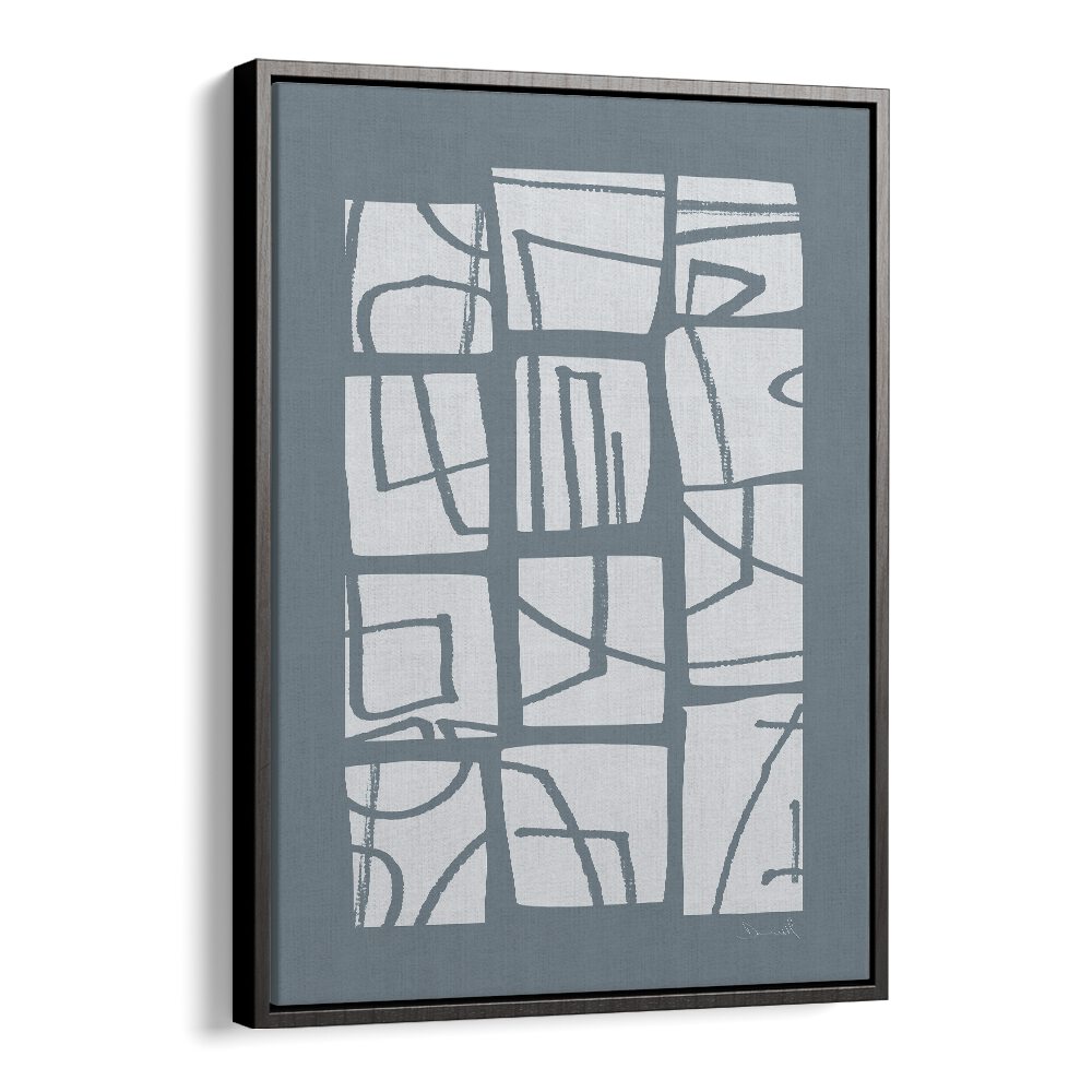 Shapes And Lines By Dan Hob day Abstract Art Artwork in Black Floater Frame
