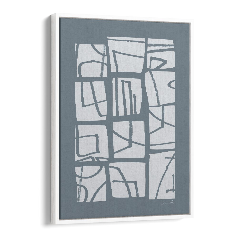 Shapes And Lines By Dan Hob day Abstract Art Artwork  in White Floater Frame
