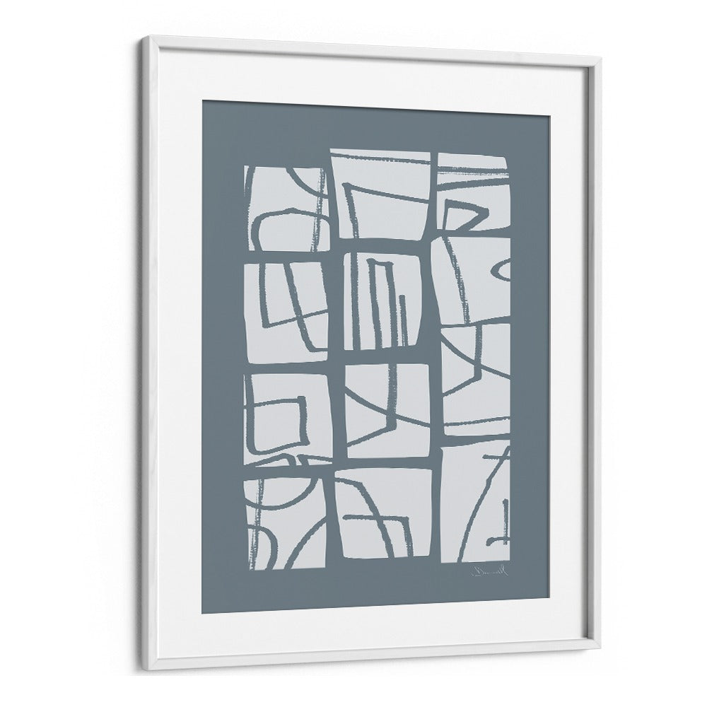 Shapes And Lines By Dan Hob day Abstract Art Artwork  in White frame With Mount