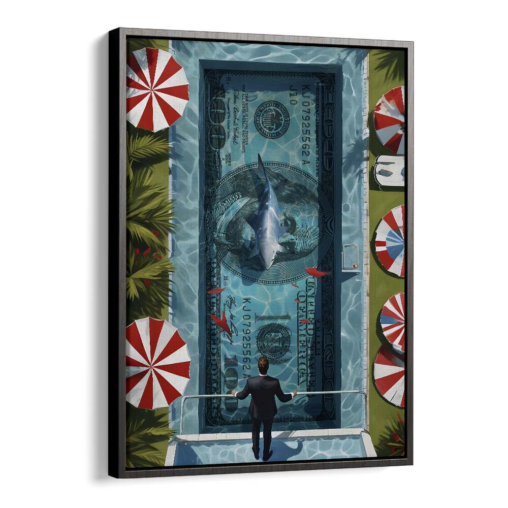 Time is Money Money Art Artwork in Black Floater Frame