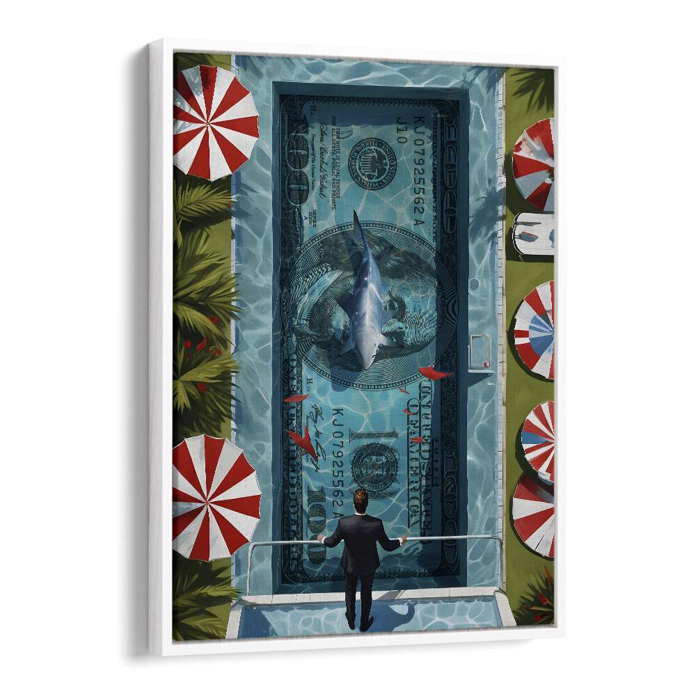 Time is Money Money Art Artwork in White Floater Frame