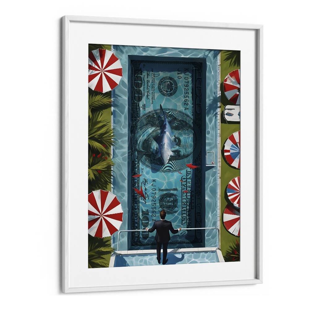 Time is Money Money Art Artwork in White Frame With Mount