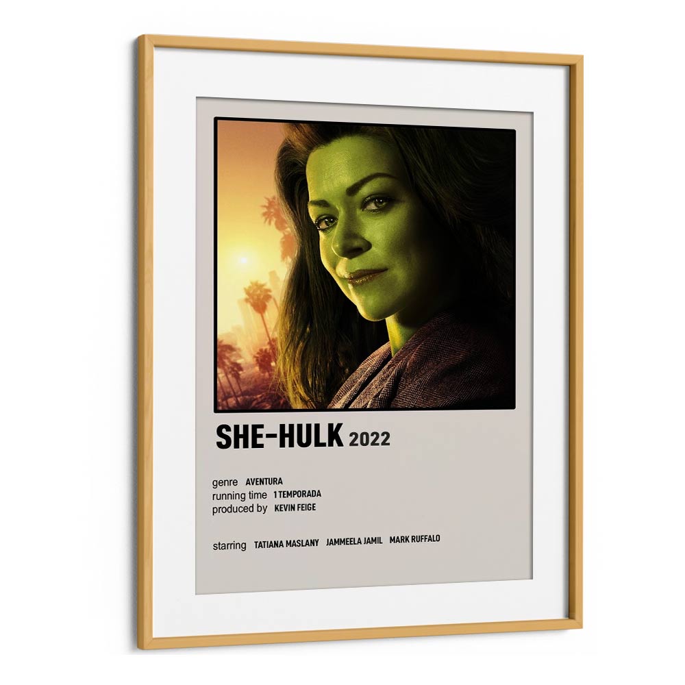 SHE-HULK 2022 MOVIE POSTERS in Oak Wood Frame With Mount