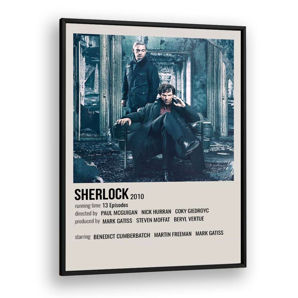 SHERLOCK 2010 MOVIE POSTERS in Black Plain Frame