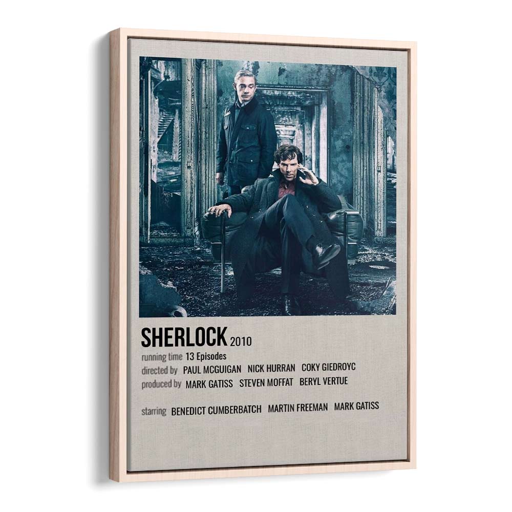 SHERLOCK 2010 MOVIE POSTERS in Oak Wood Floater Frame