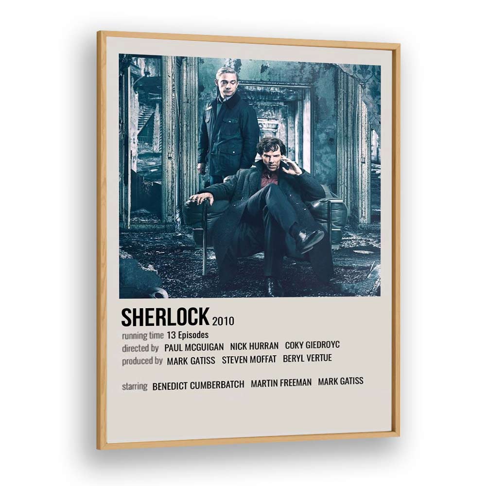 SHERLOCK 2010 MOVIE POSTERS in Oak Wood Plain Frame