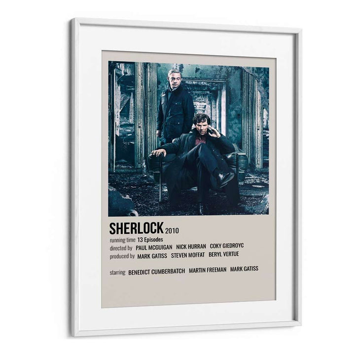 SHERLOCK 2010 MOVIE POSTERS in White Frame With Mount