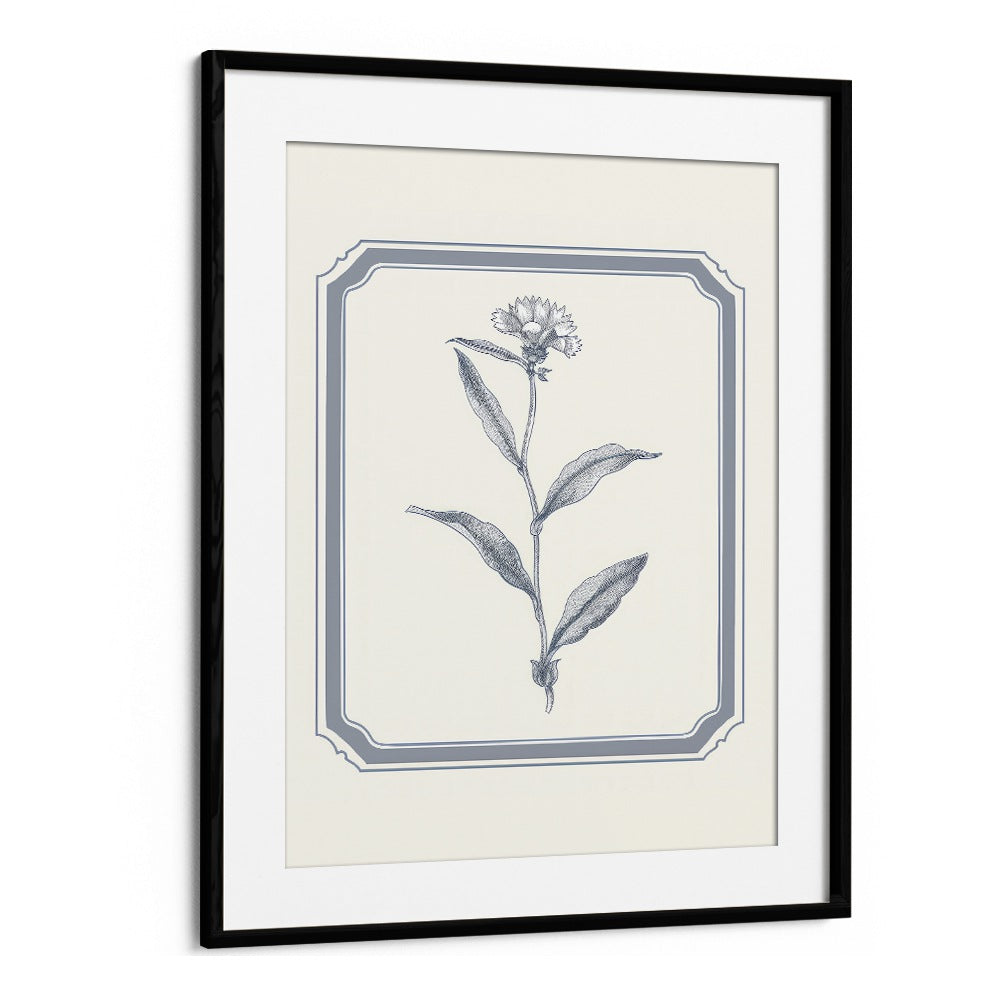 Silver Petal Serenity Kids Art Artwork in Black Frame With Mount
