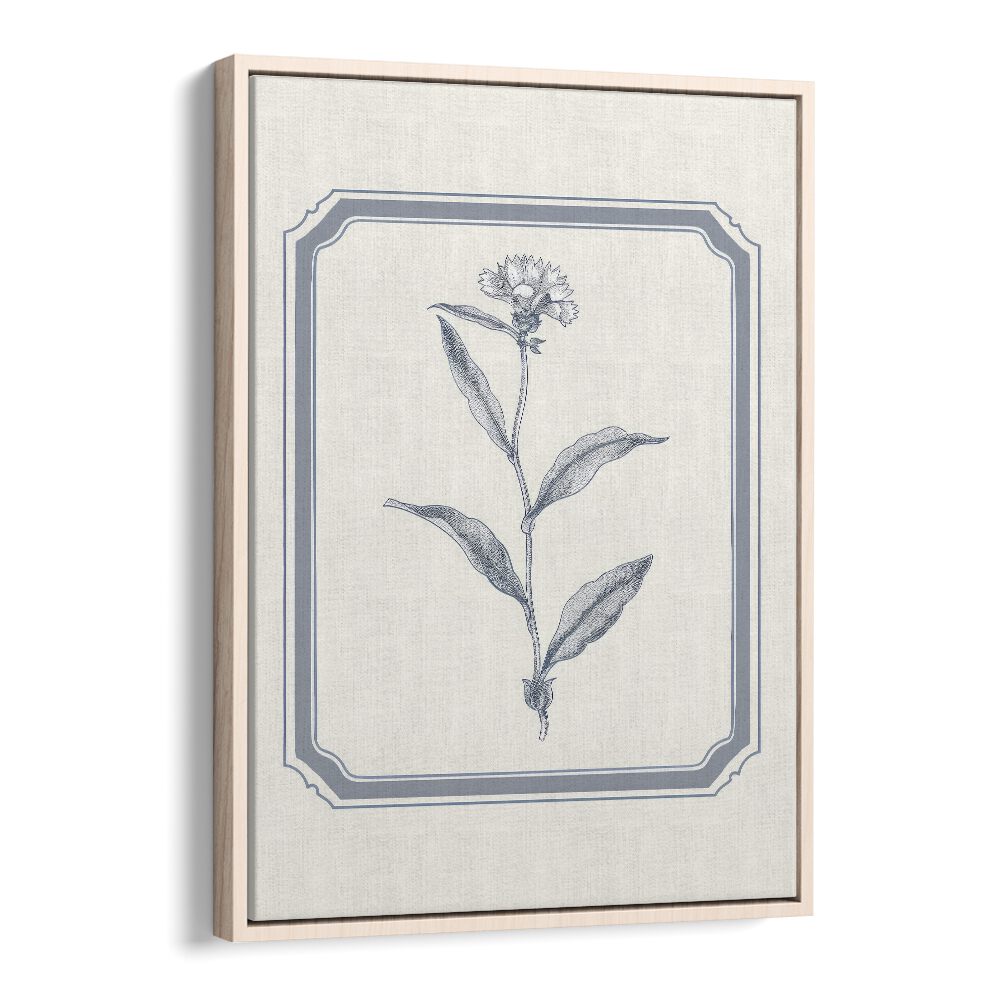 Silver Petal Serenity Kids Art Artwork in Oak Wood Floater Frame
