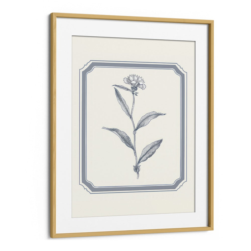 Silver Petal Serenity Kids Art Artwork in Oak Wood Frame With Mount
