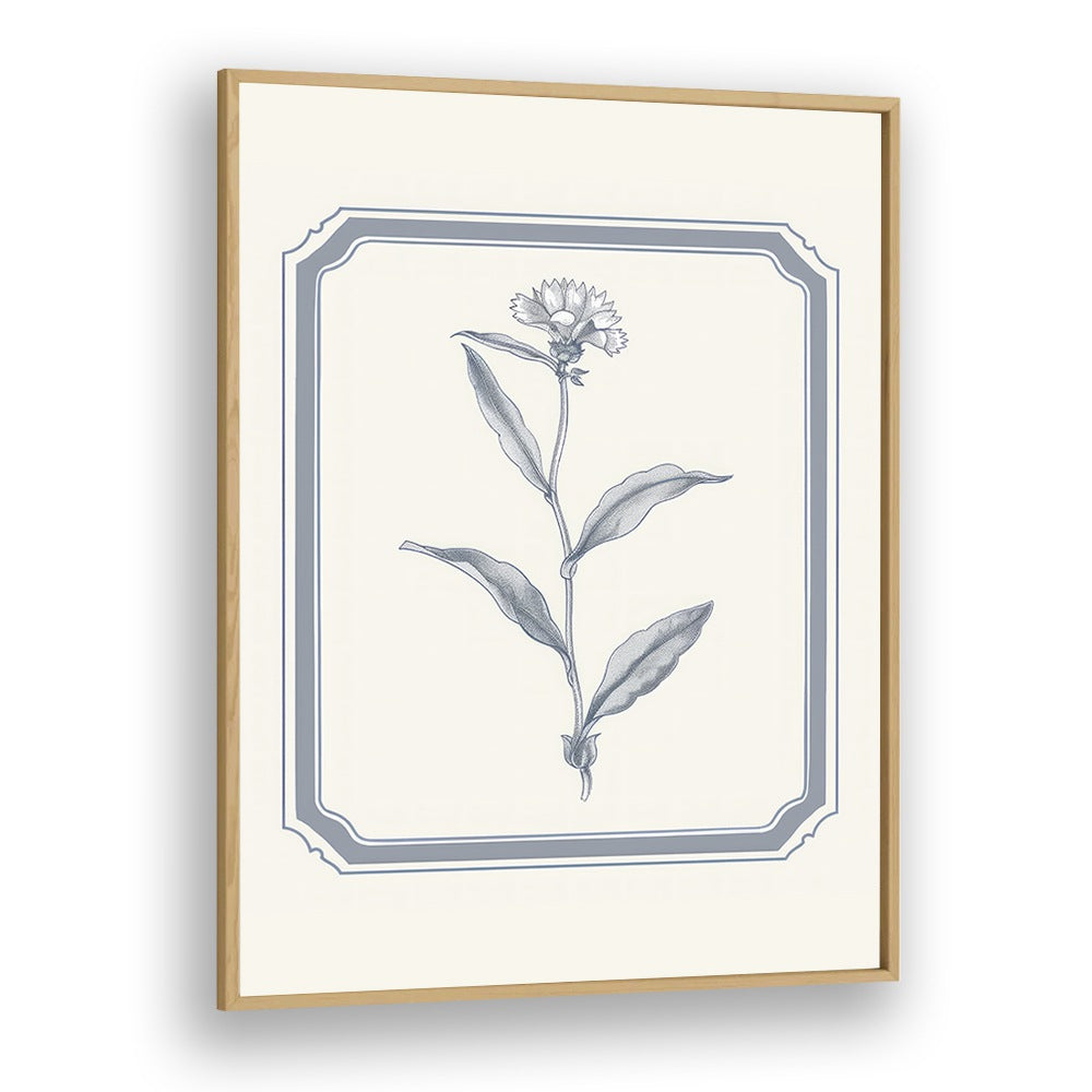 Silver Petal Serenity Kids Art Artwork in Oak Wood Plain Frame
